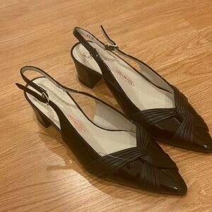 Amalfi Black Patent Slingback Heels